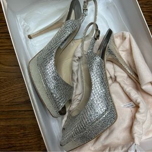 JIMMY CHOO: gold/silver heel